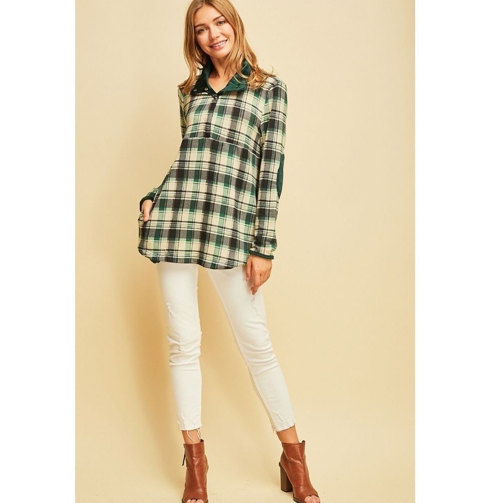 ✿❀ Green Plaid Pullover fleece  ❀✿ - Picture 5 of 8